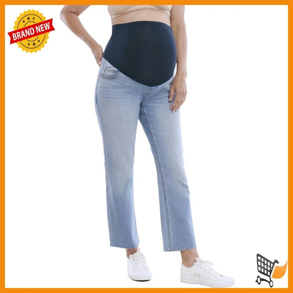 Maternity Jeans Over Belly Slim Straight Leg 28 Inseam Denim
